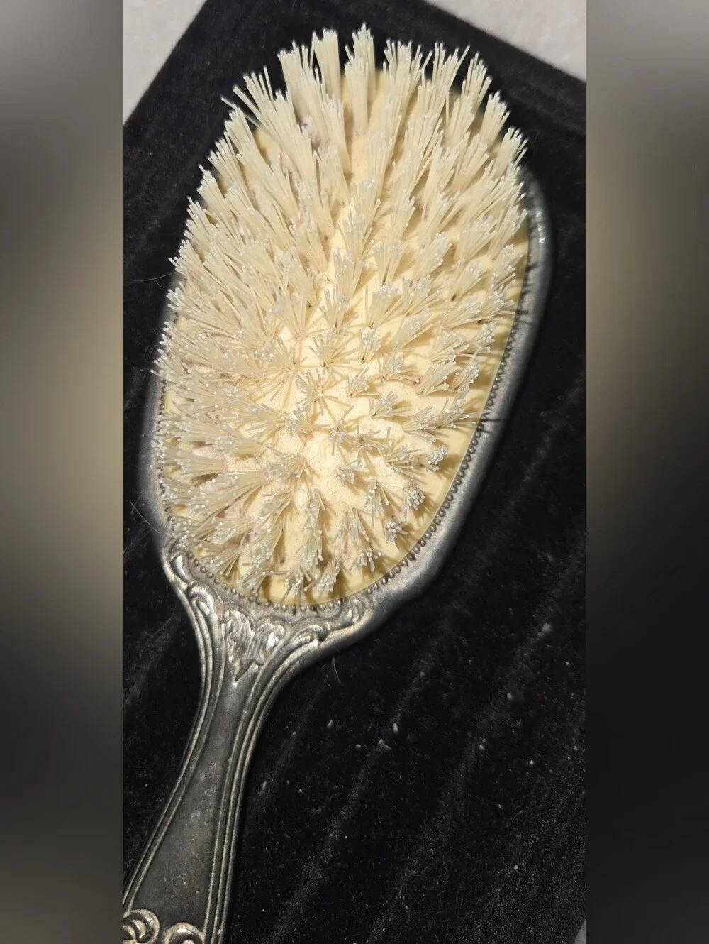 Silver-Plated Hair Brush Vintage